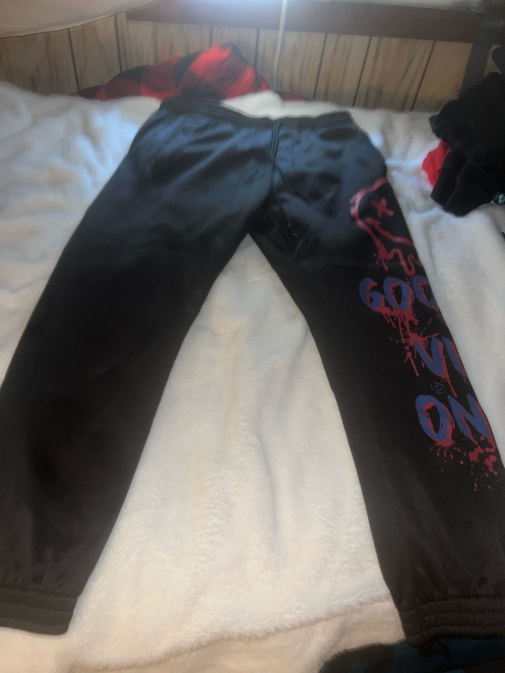 Triumph Black Adult Sweatpants with Blue & Pink Graphic
